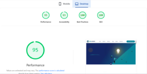 Google PageSpeed Insight screenshot