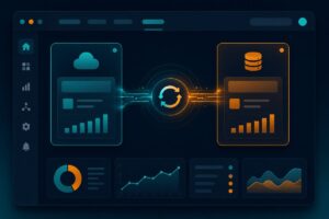 Dashboard showing real time data syncing between two platforms