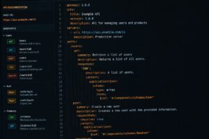 API testing and documentation shown in a code editor